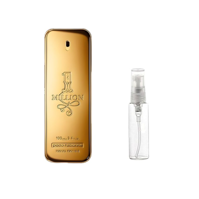 Paco Rabanne 1 Million EDT sample bottle with clear spray vial