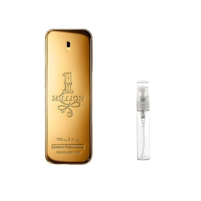 Paco Rabanne 1 Million EDT sample bottle with clear spray vial and nozzle