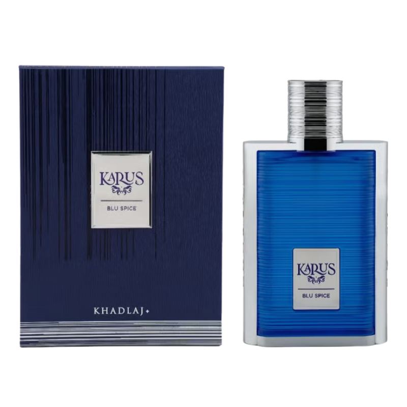 Blu Spice EDP perfume bottle and matching dark blue gift box