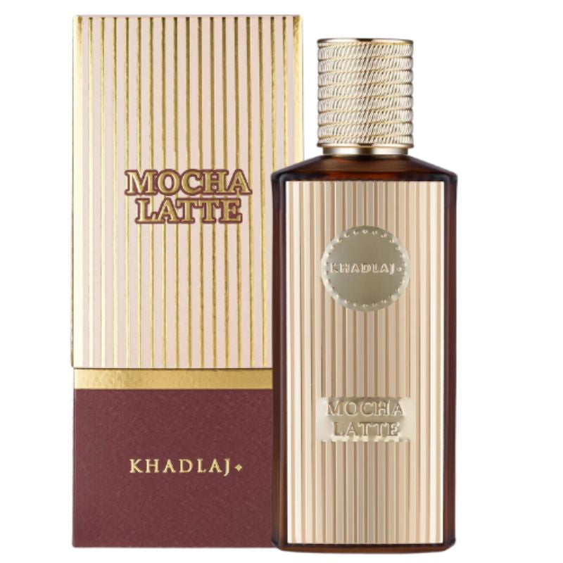 Khadlaj Mocha Latte extrait de parfum 100ml glass bottle with ribbed beige label