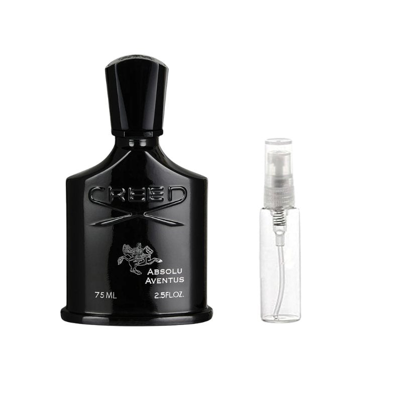 Black perfume bottle with clear travel spray vial and mist nozzle