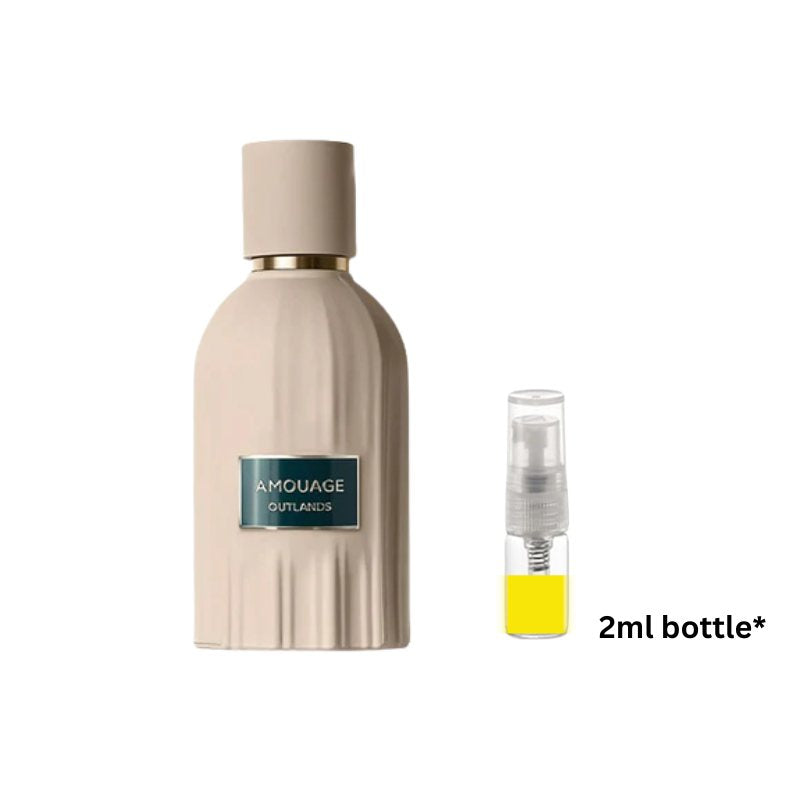 Perfume sample bottle with gold-toned cap and 2ml spray vial