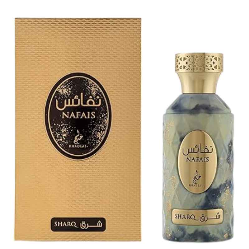 Khadlaj Nafais Sharq EDP 100ml bottle with ornate cap and label